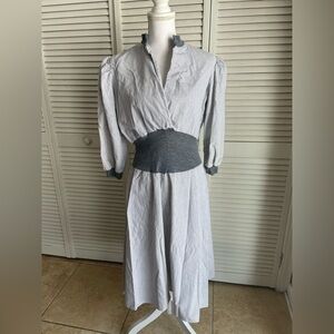 Vintage 70s Charlee Allison Shirt Dress Fit Flare Midi Size 13-14 Union Made